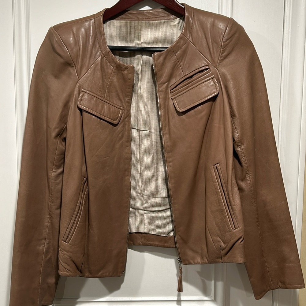Pink leather jacket
